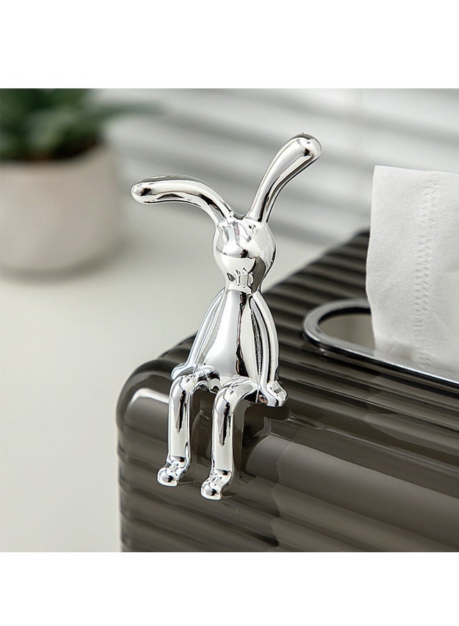 2-Piece Set of Whimsical Sitting Rabbit Car Decorations - Adorable Long-Legged Design, Center Console Decoration - Image 4
