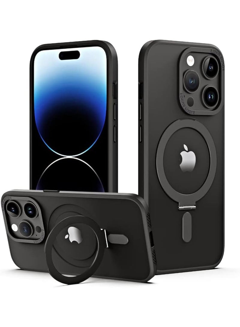 SOLARAE Glitter Case for iPhone 14 Pro Max (Compatible with MagSafe) Magnetic Glitter Sparkly Clear Luxury Plating Diamond Bumper Full Camera Protective Cover Compatible for Women Girls -Black - Image 1