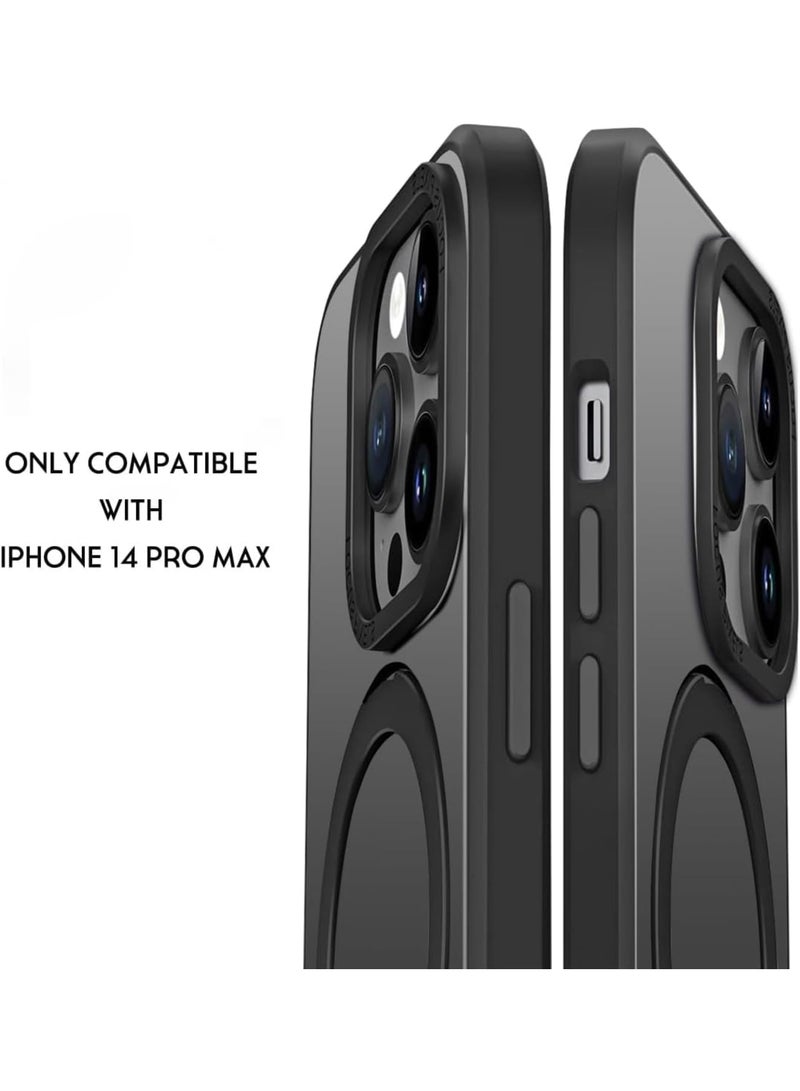 SOLARAE Glitter Case for iPhone 14 Pro Max (Compatible with MagSafe) Magnetic Glitter Sparkly Clear Luxury Plating Diamond Bumper Full Camera Protective Cover Compatible for Women Girls -Black - Image 2