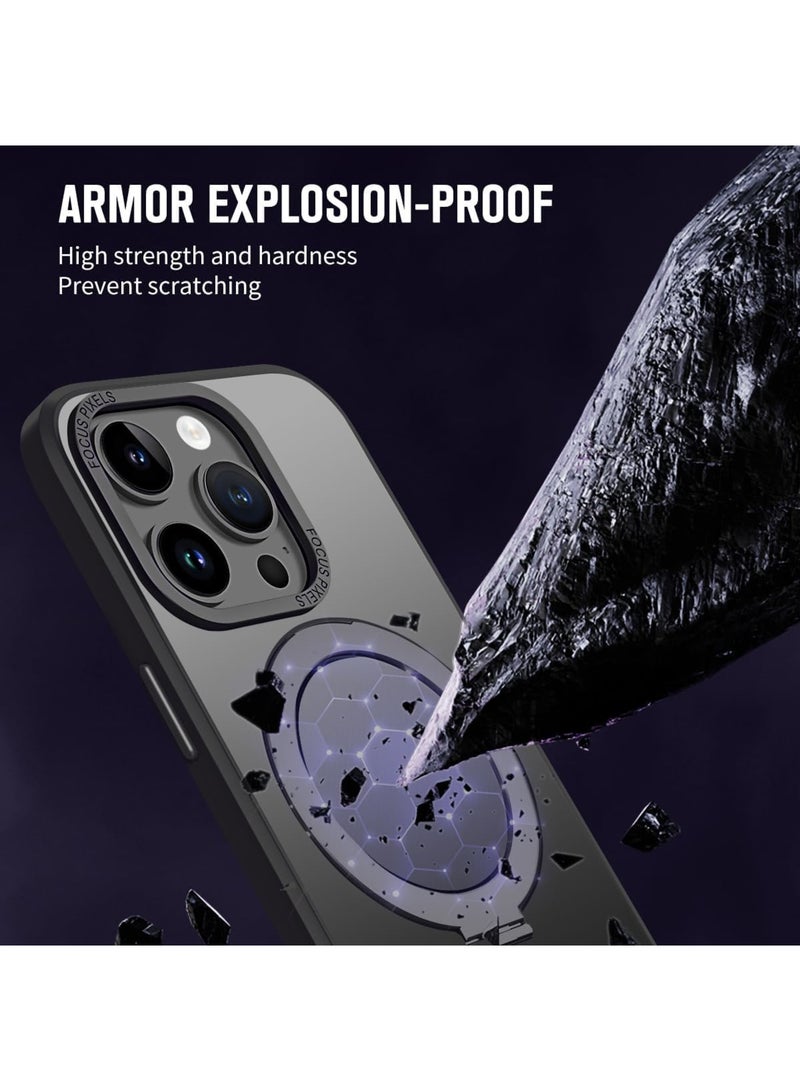 SOLARAE Glitter Case for iPhone 14 Pro Max (Compatible with MagSafe) Magnetic Glitter Sparkly Clear Luxury Plating Diamond Bumper Full Camera Protective Cover Compatible for Women Girls -Black - Image 3