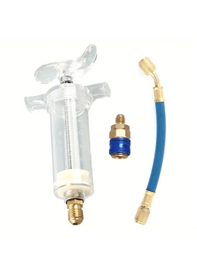 Multicolor 1oz A C Oil and Dye Injector with Quick Coupling Adapter and Blue Hose - Image 3