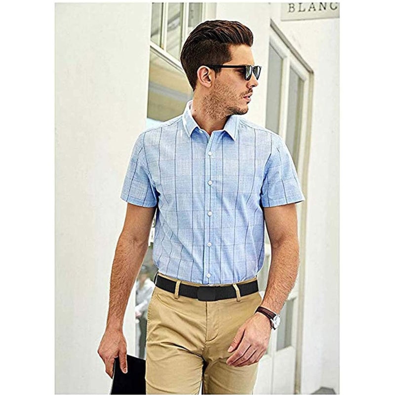 SOLARAE حزام قماش للرجال حزام قماش خارجي مع مشبك بلاستيكي نايلون قابل للتعديل حزام رياضي خارجي ناعم - Image 2