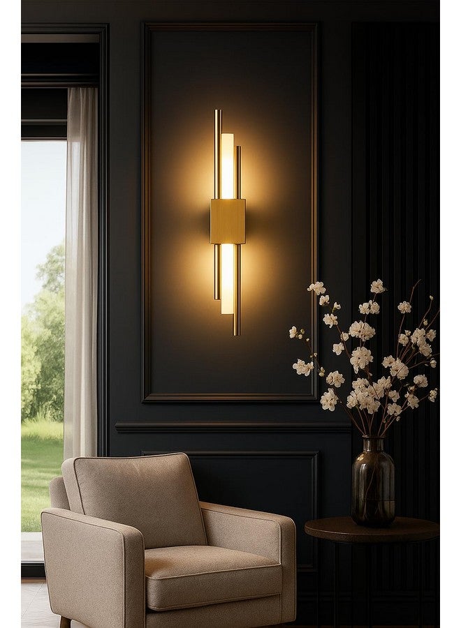 The Decor Wick مصباح الحائط الزخرفي المقاوم للماء 6 واط LED مع درجة حرارة لونية ثلاثية | مصابيح أكريليك بغطاء أنبوب نحاسي لتزيين الإضاءة الداخلية في غرفة المعيشة والممرات - Image 2