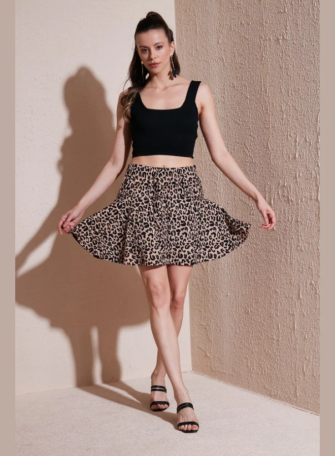 ليلا تنورة قصيرة نسائية بخصر مطاطي من ليلا