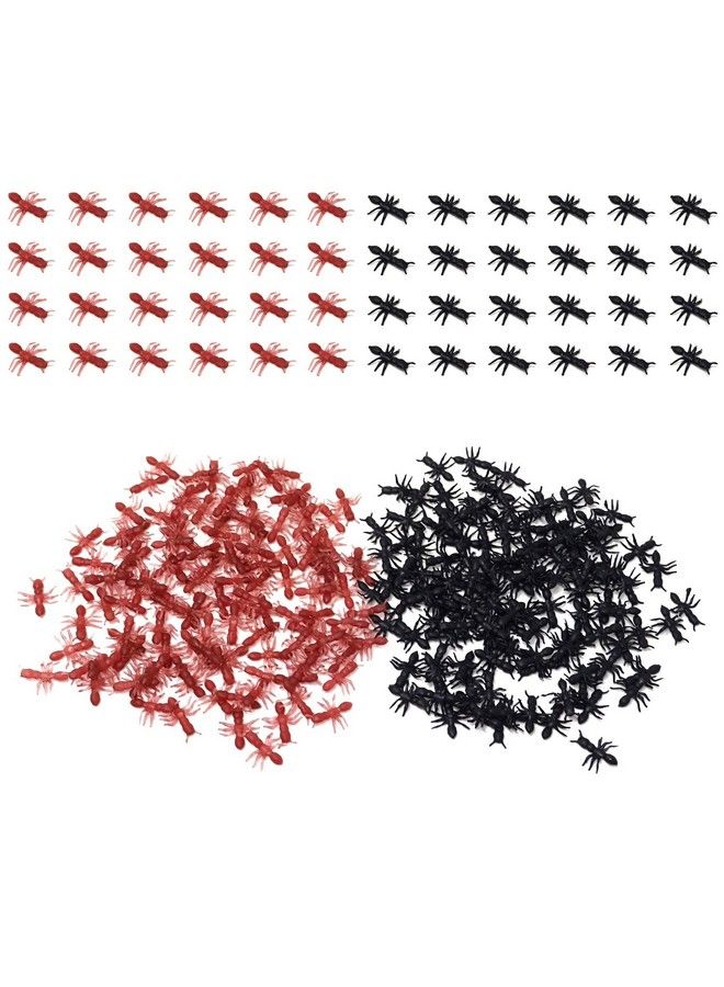 HONBAY 240 قطعة من النمل البلاستيكي المزيف - حشرات نمل واقعية - تمثال لعبة مزيف لمزاح حفلات الهالوين (2 لون) - Image 2