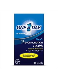One A Day Men's Pre-Conception Health Multivitamin to Support Healthy Sperm, Supplement for Men with Vitamin C, Vitamin E, Selenium, Zinc, and Lycopene, 30 Count
