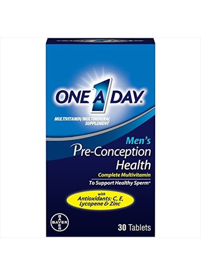 ONE A DAY - One A Day Men's Pre-Conception Health Multivitamin to Support Healthy Sperm, Supplement for Men with Vitamin C, Vitamin E, Selenium, Zinc, and Lycopene, 30 Count - Image 1