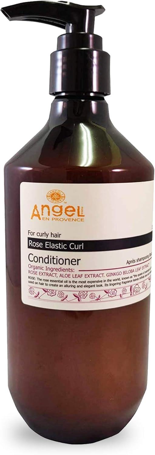 Angel en Provence Rose Elastic Curl Conditioner for Curly Hair 800ml Gently Cleanses and Leaves Hair Silky and Easy to Manage