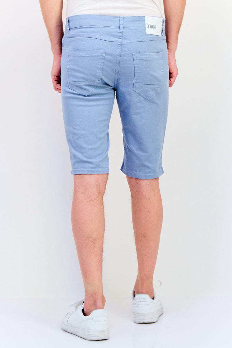 DeFacto Men Plain Chino Shorts, Light Blue - Image 3