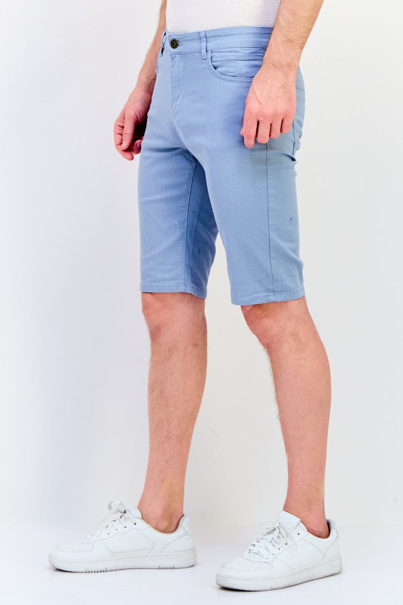 DeFacto Men Plain Chino Shorts, Light Blue - Image 2