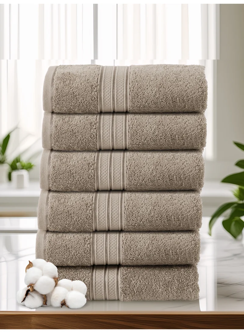 Donetella 6-Pcs Hand Towel Set (40x70 cm) – 100% Combed Cotton 600 GSM | Quick Dry, Ultra-Absorbent, Thick & Plush | Ideal for Spa, Gym, Hotel & Everyday Luxury