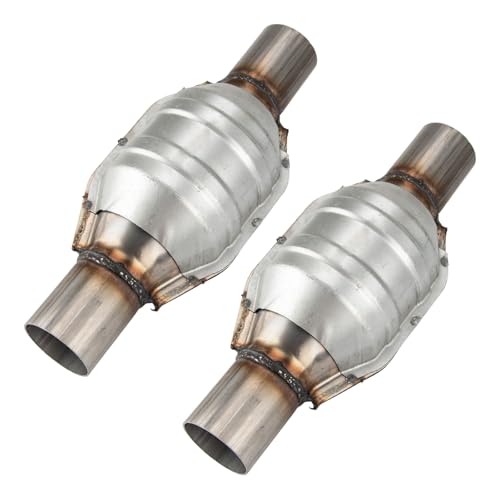 AUTOSITY 2 Pack Universal Catalytic Converter Compatible with 2.25 Inch Inlet/Outlet Universal High Flow Catalytic Converter Direct-Fit with O2 Port(EPA Compliant) - Image 1