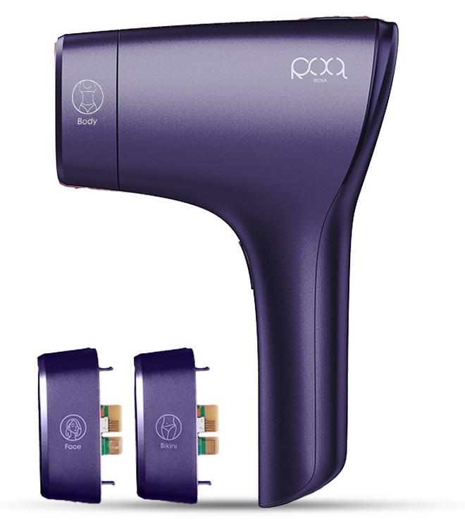 روكسا جهاز روكسا لإزالة الشعر بالليزر IPL (اللون البنفسحي) - تقنية ذكية بمليون ومضة، عدسات للوجه والبكيني، تبريد بالثلج، نتائج تدوم طويلاً - Image 1