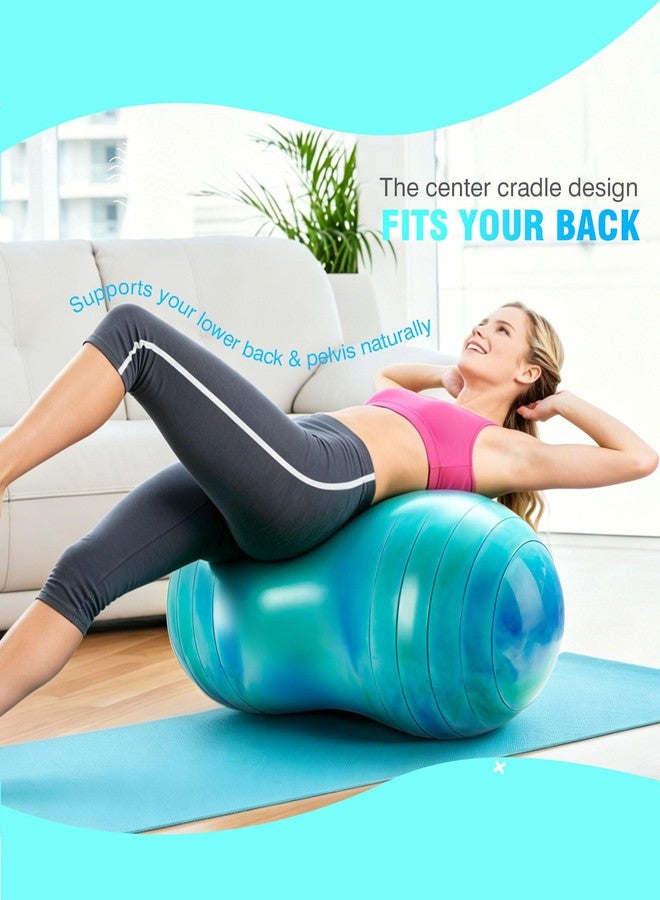 ZOOJOY Peanut Ball, 20X39 Inch Anti-Burst Exercise Ball with Pump - Non-Slip Yoga Ball for Pregnancy Stretching, Adult Exercise, Core Strength, Physical Therapy, Workout Chair Alternative - Image 3