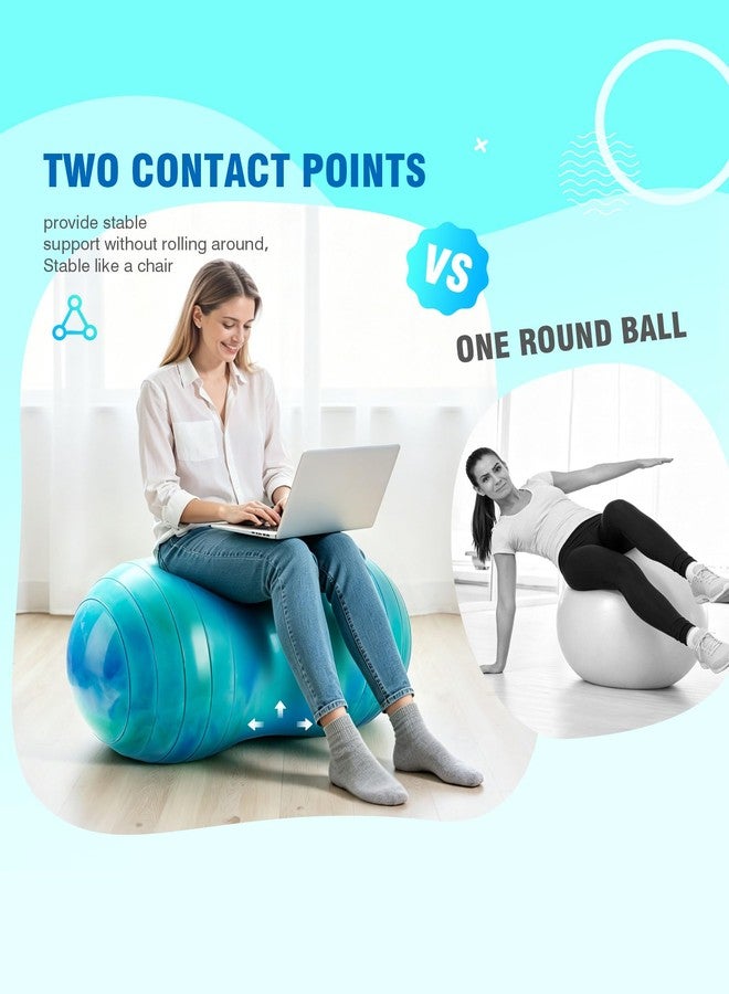 ZOOJOY Peanut Ball, 20X39 Inch Anti-Burst Exercise Ball with Pump - Non-Slip Yoga Ball for Pregnancy Stretching, Adult Exercise, Core Strength, Physical Therapy, Workout Chair Alternative - Image 5