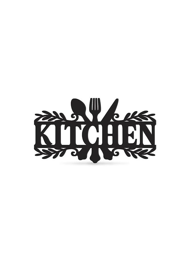 MIRFA Wooden Wall Art With Self Adhesive Base - Black (Kitchen)  - Image 1