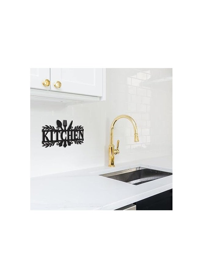 MIRFA Wooden Wall Art With Self Adhesive Base - Black (Kitchen)  - Image 3