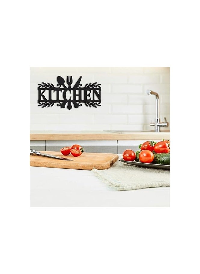 MIRFA Wooden Wall Art With Self Adhesive Base - Black (Kitchen)  - Image 4