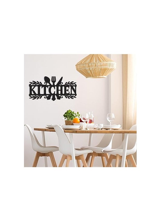 MIRFA Wooden Wall Art With Self Adhesive Base - Black (Kitchen)  - Image 5