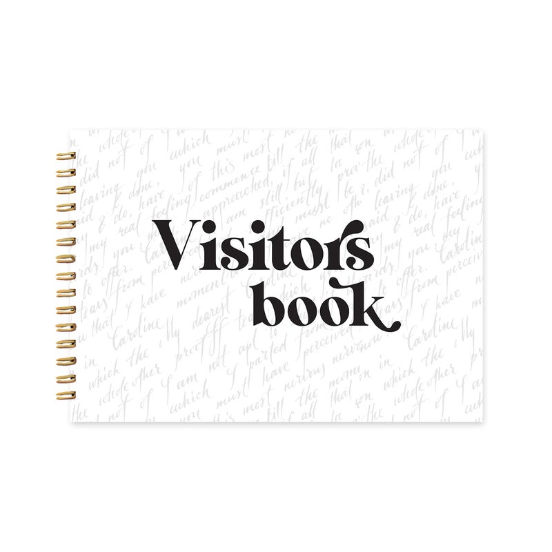 CHAARPAI Visitor Book – 8 x 12 Inches | Handwritten Pattern Wire Bound Guest Register for Hotels, Offices, Exhibitions & Business Use | Medium Size Visitor Log Book for Reception & Front Desk - Image 1
