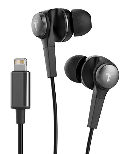 Thore iPhone Earphones (Apple MFi Certified) V120 in Ear Wired Lightning Earbuds (Sweat/Water Resistant) Headphones with Mic/Volume Remote for iPhone 12/13/14 Pro Max - Black - Image 1