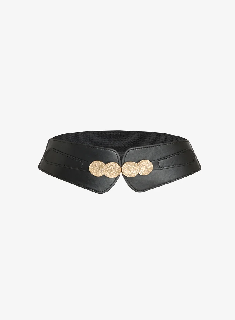 ELLA Black Gold Accent Classic Waist Belt for Women | Best Price UAE
