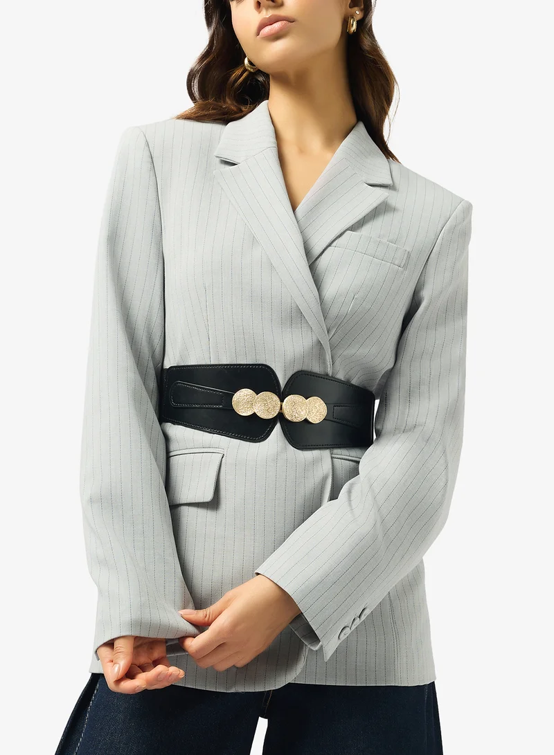 ELLA Black Gold Accent Classic Waist Belt for Women | Best Price UAE