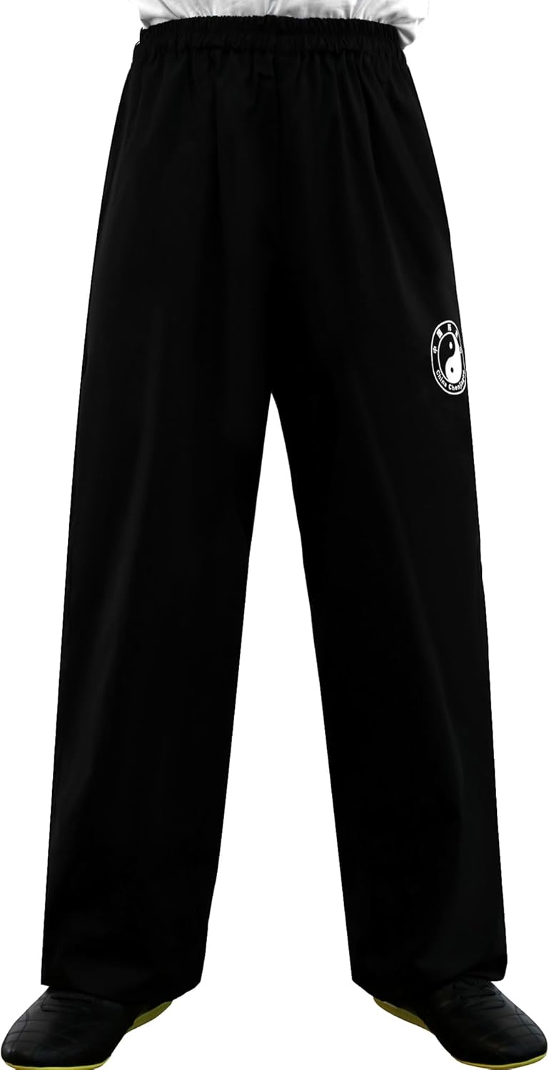 Zooboo Chenjiagou Tai Chi Pants – Black Cotton Martial Arts Training Trousers for Tai Chi &Kung Fu & Martial Arts Practice - Image 1