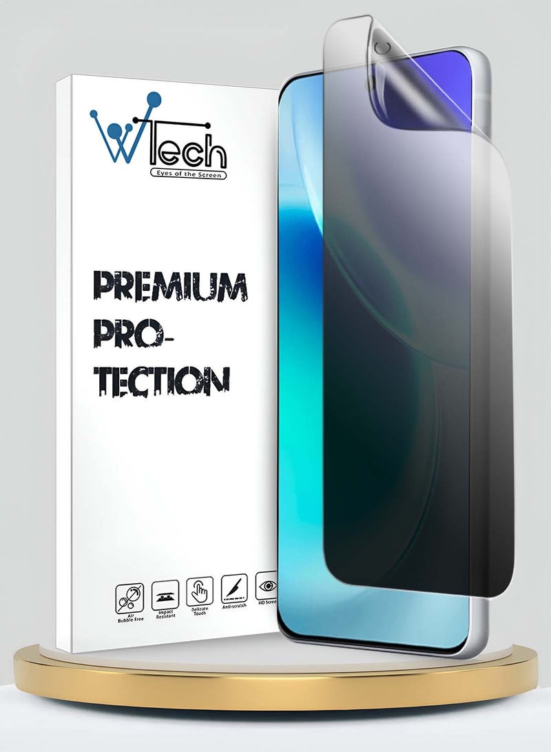 دبليو تيك فيلم حماية الشاشة الرفيع والمرن vivo X300 5G 2025 بريميوم هيدروجيل ضد التجسس / ضد الخصوصية (MSHFMP) - شفاف - Image 1