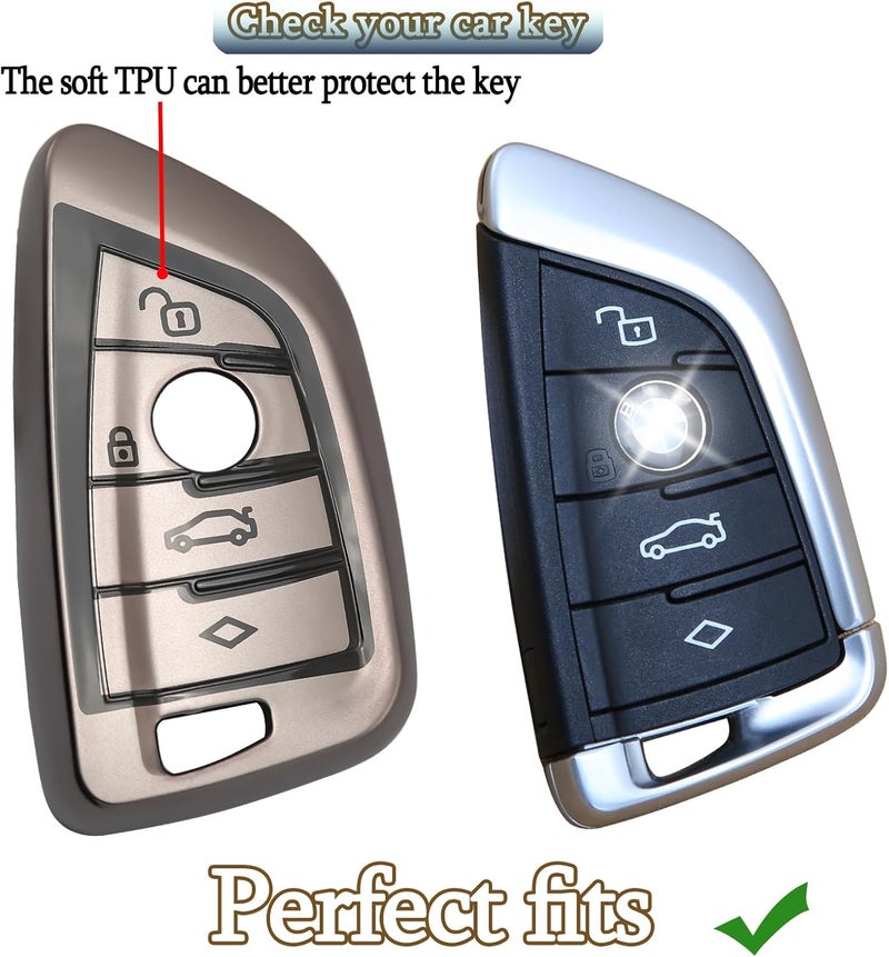 wnilian BMW Key Fob Cover Case with Keychain - Fits 2020-2023 Models - Image 2