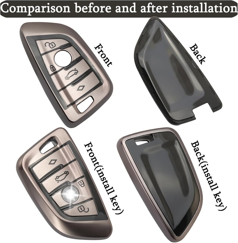 wnilian BMW Key Fob Cover Case with Keychain - Fits 2020-2023 Models - Image 3