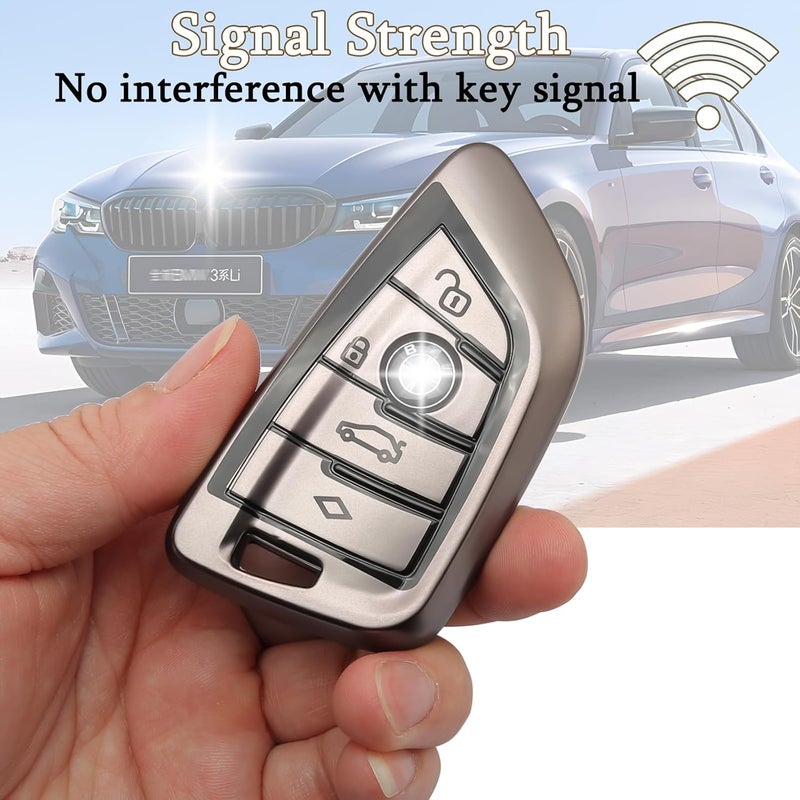 wnilian BMW Key Fob Cover Case with Keychain - Fits 2020-2023 Models - Image 5