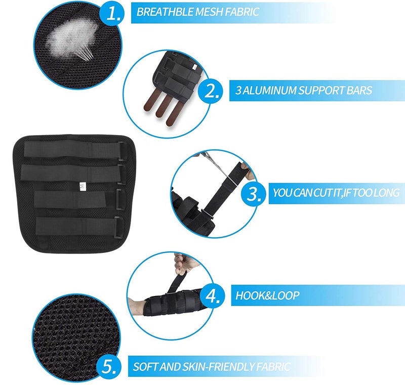 Holiberty Adult Kid Elbow Brace Splint Cubital Tunnel Syndrome Adjustable Elbow Support Brace Fracture Immobilizer Protector Tennis Arm Stabilizer Night Sleep Elbow Arthritis Tendonitis Pain Relief Splint Wrap - Image 2