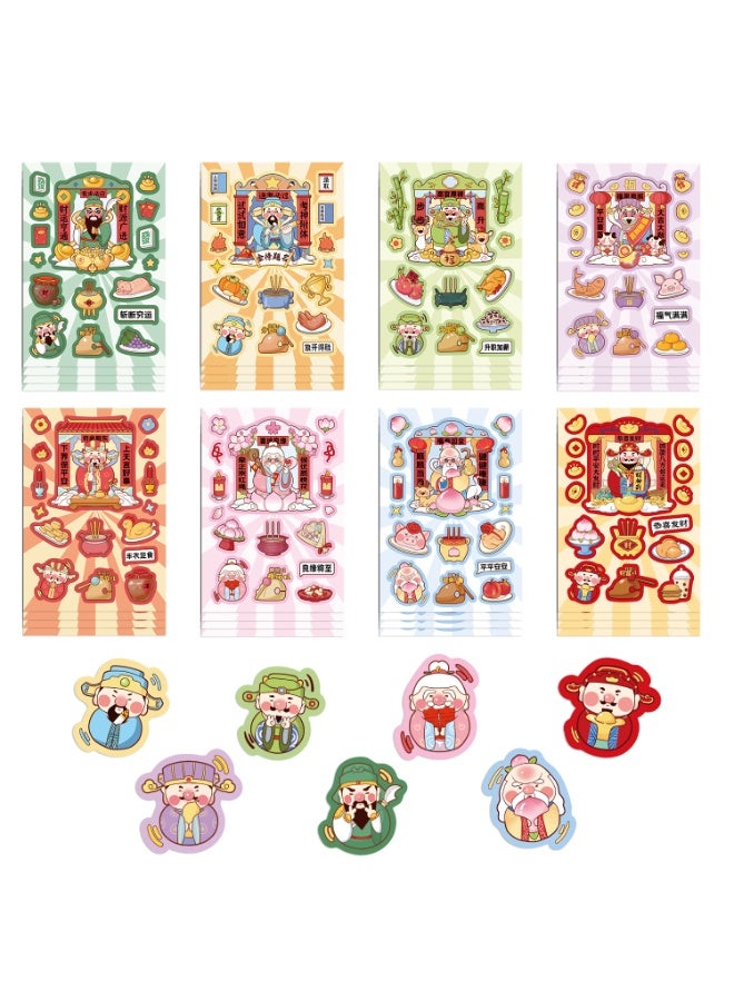 NIBEMINENT 8 Pcs Good Luck Family Bucket Deco Kit Waterproof Stickers, High Definition Printing Bright Colors, Suitable for Laptop Skateboard Luggage Water Bottle Guitar DIY - Image 1