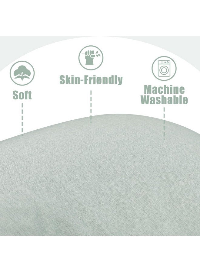 TANOFAR Pregnancy Pillow Cover J Shaped(ONLY Pillowcase), Super Soft Pillowcase Replacement Cover for Maternity Pillow, with Large Sized Zipper, Fits 55/58 Inch Pregnant Pillow, Green - Image 3