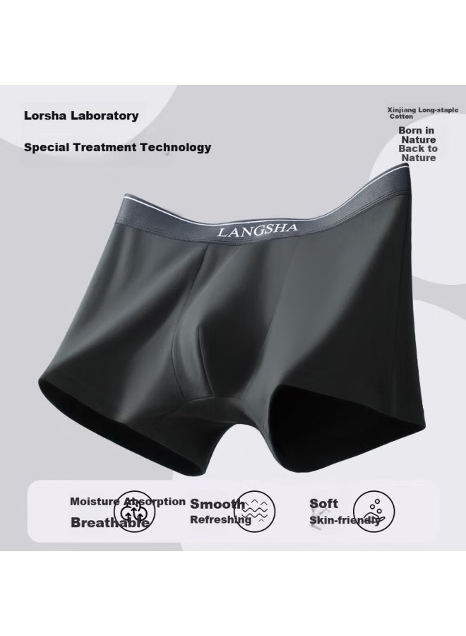 LANG SHA Langsha Men's Cotton 7a Antibacterial Underwear With Mulberry Silk Crotch Antibacterial Square Corner Men's Shorts Underpants  - Image 3