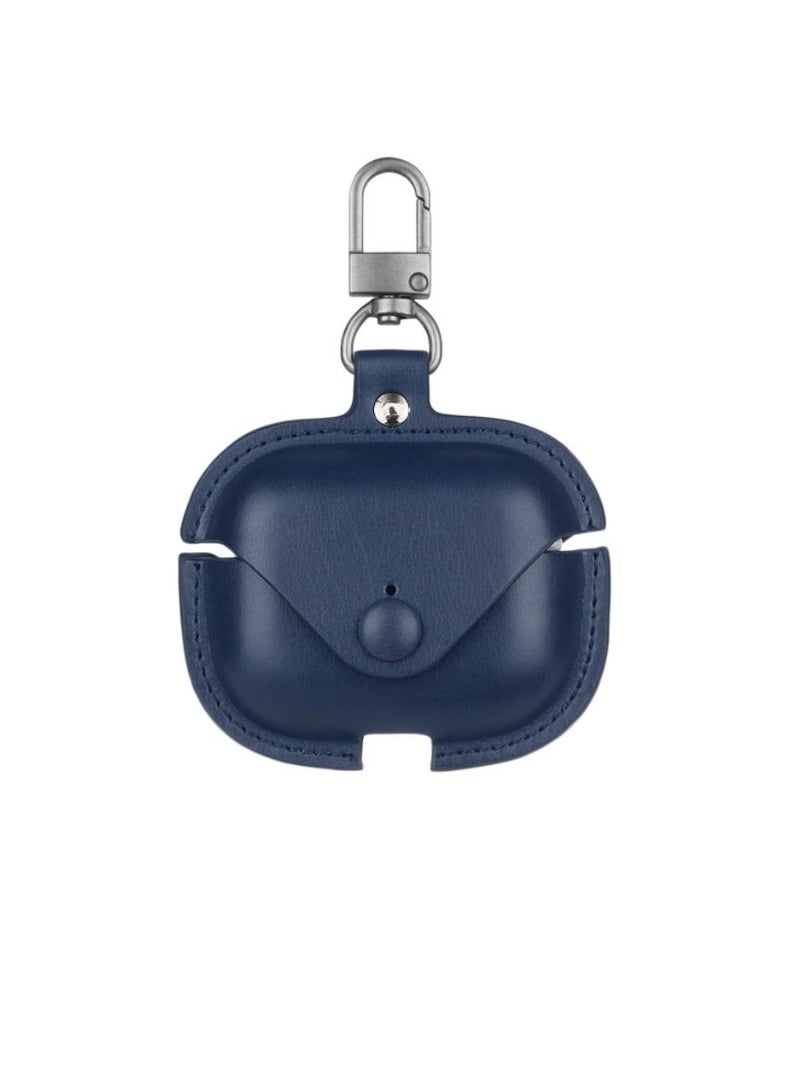 DIGI CORE Airpods Pro Case Leather Case Cover For Apple Airpods Pro Protective Case With Hook For Airpods Case Blue