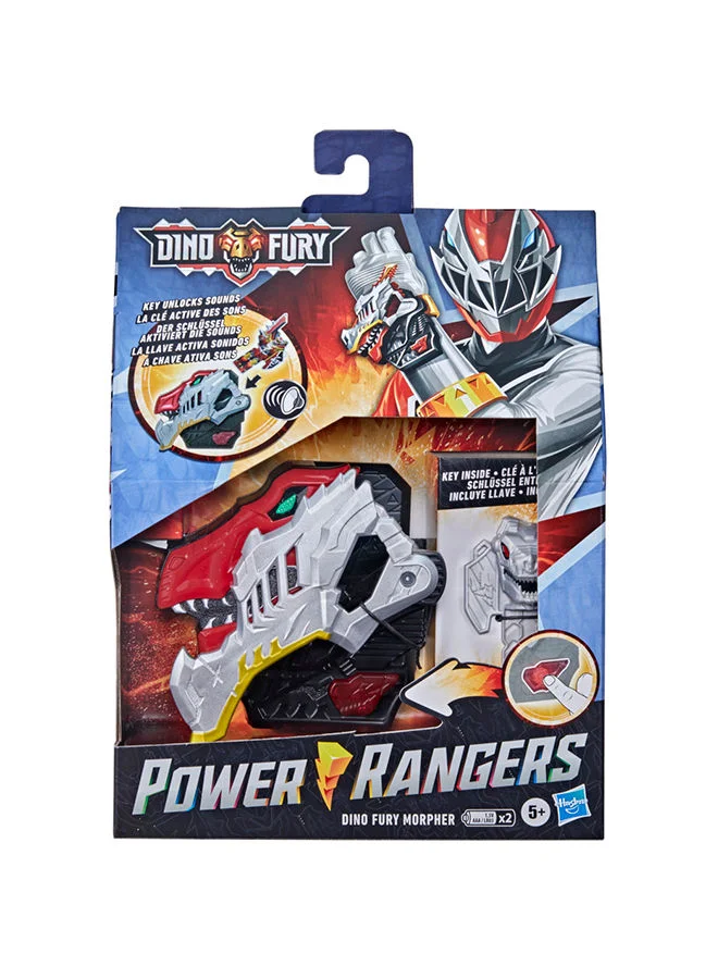 هاسبرو - جيمينج Dino Fury Morpher Electronic Toy With Lights And Sounds Includes Dino Fury Key Inspired by Power Rangers TV Show Ages 5 And Up