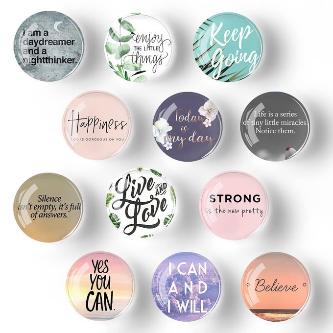 12PCS GLASS STRONG MAGNETIC REFRIGERATOR MAGNET FRIDGE STICKERMOTIVATIONAL FRIDGE MAGNETS DECORATION FOR CRAFTSSTRONG FRIDGE MAGNETS FOR KITCHEN SCHOOLOFFICE WHITEBOARD CABINET AND DISHWASHER