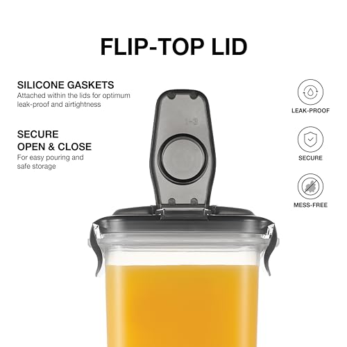 LocknLock Aqua Fridge Door Water Jug with Handle BPA Free Plastic Pitcher with Flip Top Lid Perfect for Making Teas and Juices, 2 Quarts, Gray - Image 5