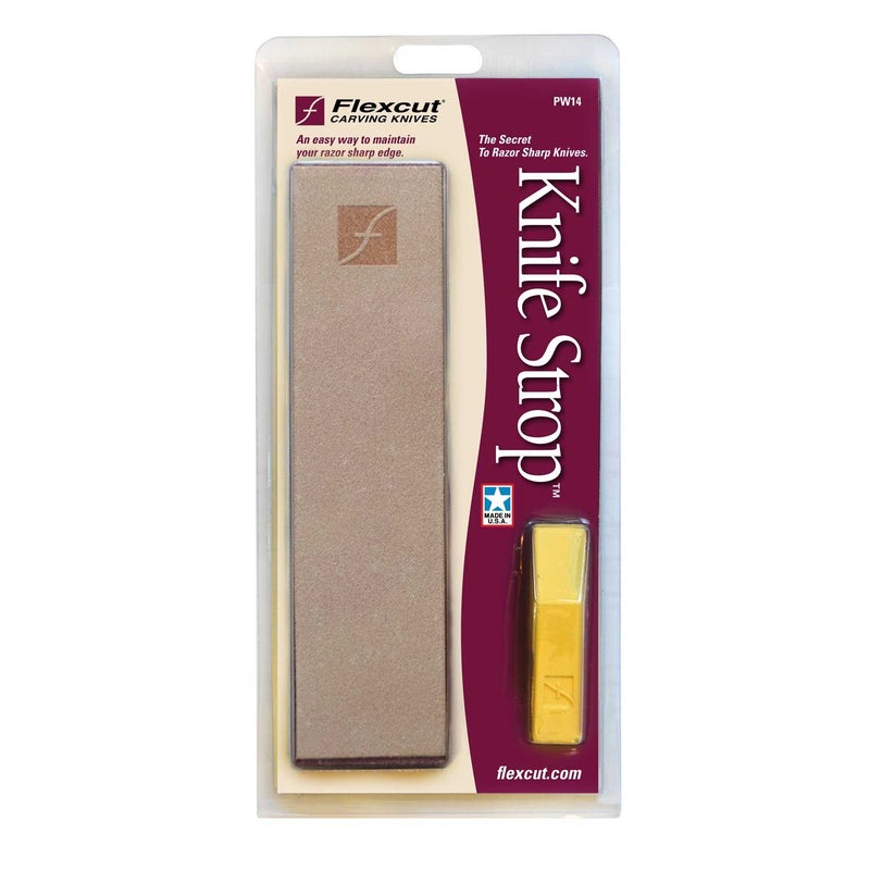 FLEXCUT سلاح Flexcut PW14، مع بار 1 أونصة من مركب تلميع Flexcut Gold، سطح جلد 8 × 2 بوصة - Image 1