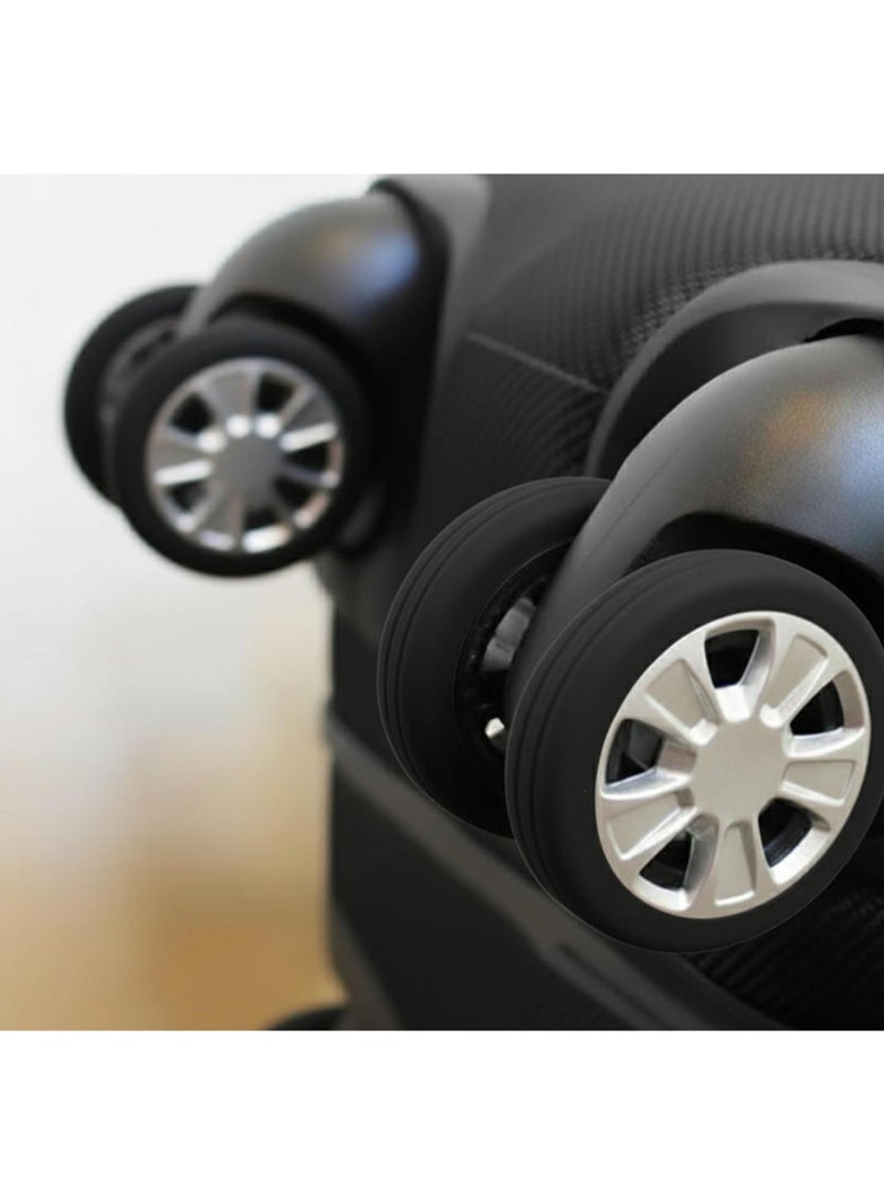 Norvox Luggage Wheel Cover Set of 8 in Black, Silicone Suitcase Tyre Protector for Spinner Wheels, Noise Reducing Anti Scratch Travel Wheel Guards, Universal Fit Washable Reusable - Image 4