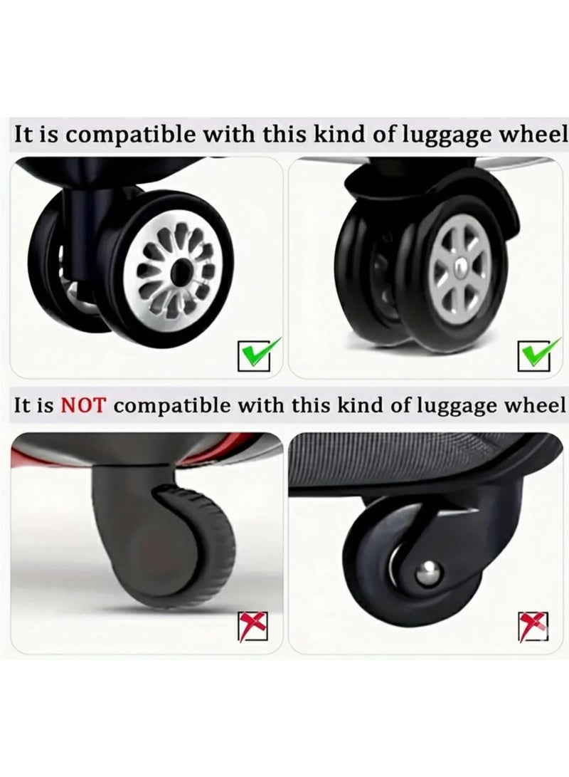 Norvox Luggage Wheel Cover Set of 8 in Black, Silicone Suitcase Tyre Protector for Spinner Wheels, Noise Reducing Anti Scratch Travel Wheel Guards, Universal Fit Washable Reusable - Image 5