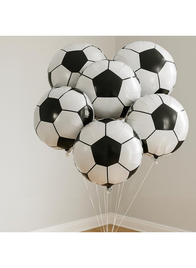Soccer Balloons for Soccer Party Decorations – Large 18-Inch Football Ball Foil Balloons for Sports Theme Birthday & Event Decor (Pack of 6) - Image 2
