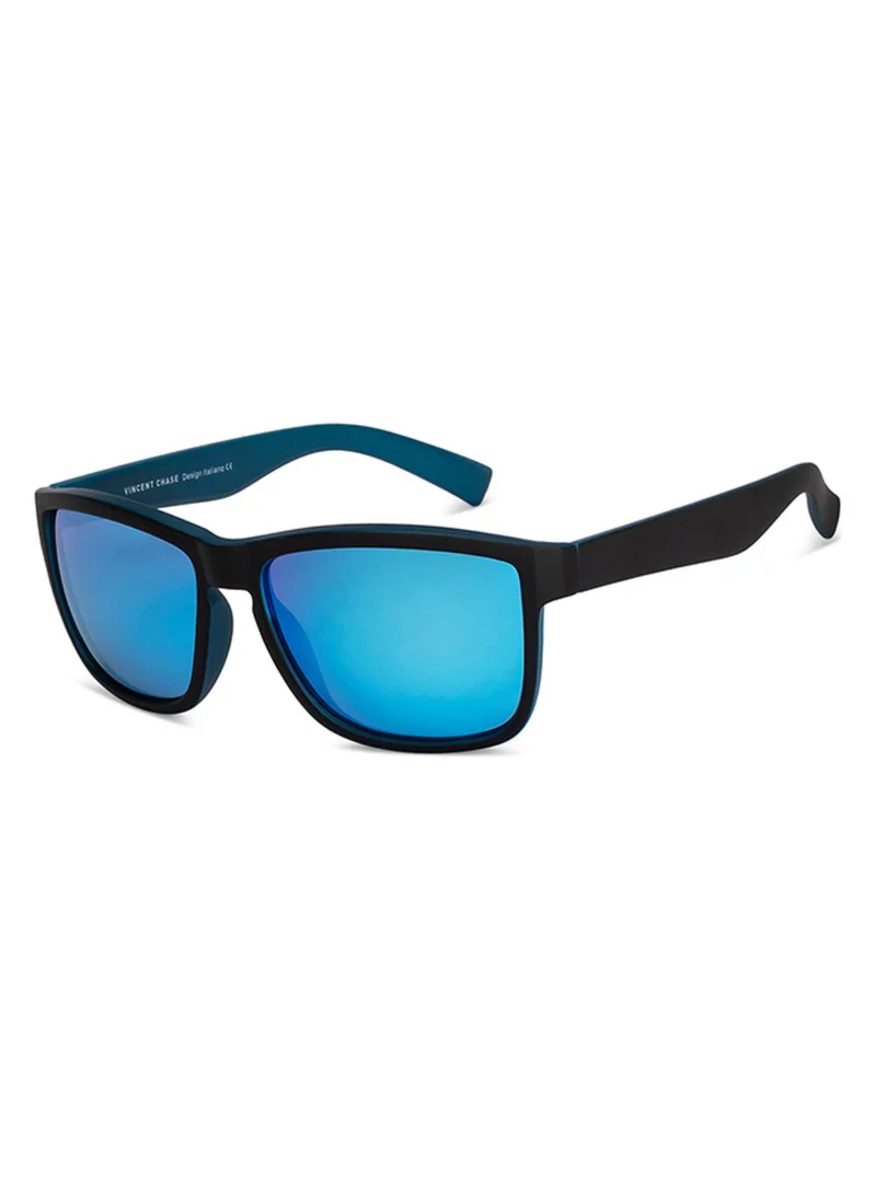 VINCENT CHASE Vincent Chase By Lenskart | Black Full Rim Square Branded Latest and Stylish Sunglasses | 100% UV Protected | Men & Women | Medium | VC S14458