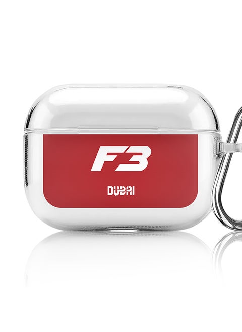 Classic Clear printed Case for Apple AirPods Pro 2nd Generation Thin Transparent Cover [Designed for Apple AirPods Pro 2nd Generation] - Faz3 Dubai Red