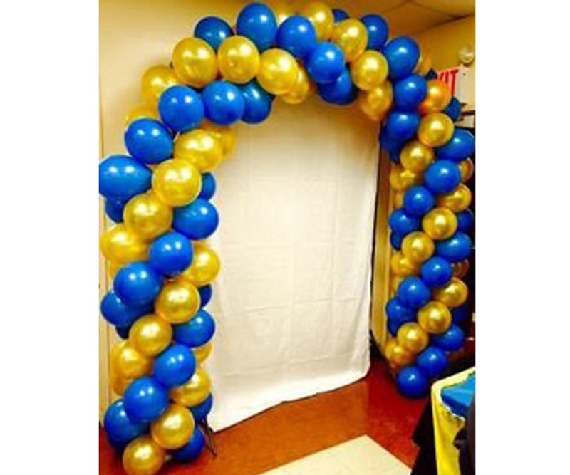 AMFIN® 10 Inch (Pack of 50) Light Blue & Golden Metallic Balloons with Ribbon for Weddings, Engagement, Baby Shower, 1st Birthday, Anniversary Party, Theme Party Decorations/Home Decoration Balloon - Image 4