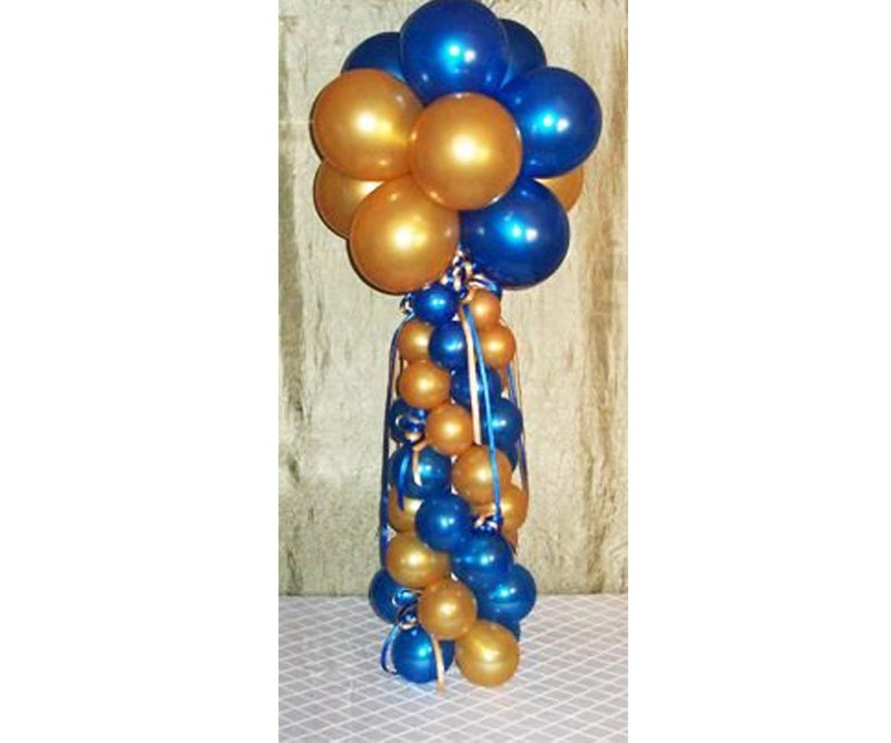 AMFIN® 10 Inch (Pack of 50) Light Blue & Golden Metallic Balloons with Ribbon for Weddings, Engagement, Baby Shower, 1st Birthday, Anniversary Party, Theme Party Decorations/Home Decoration Balloon - Image 2
