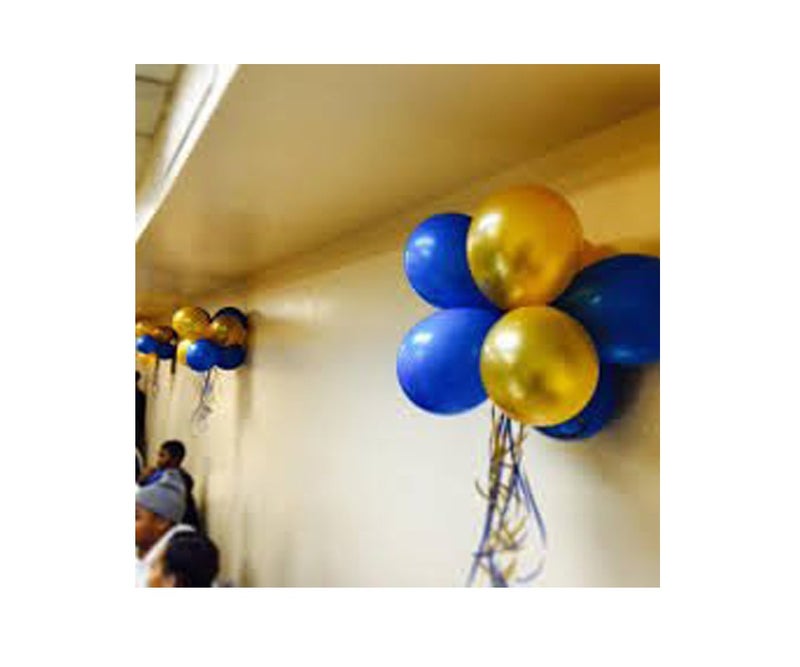 AMFIN® 10 Inch (Pack of 50) Light Blue & Golden Metallic Balloons with Ribbon for Weddings, Engagement, Baby Shower, 1st Birthday, Anniversary Party, Theme Party Decorations/Home Decoration Balloon - Image 5