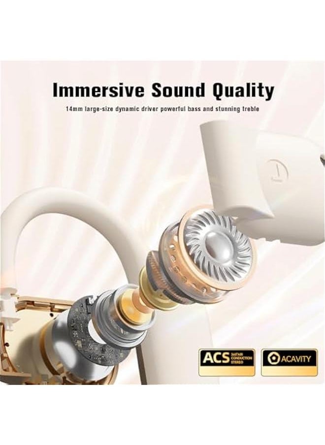 Generic - Open Ear Out of Ear Headphones Outside Ear Wireless Ows Hanging Earphones 5.4 Bluetooth Earless Headphones Bone Air Conduction Earbuds Open Ear Hanging Bluetooth Headset Over The Ear Open Ear Buds - Image 1
